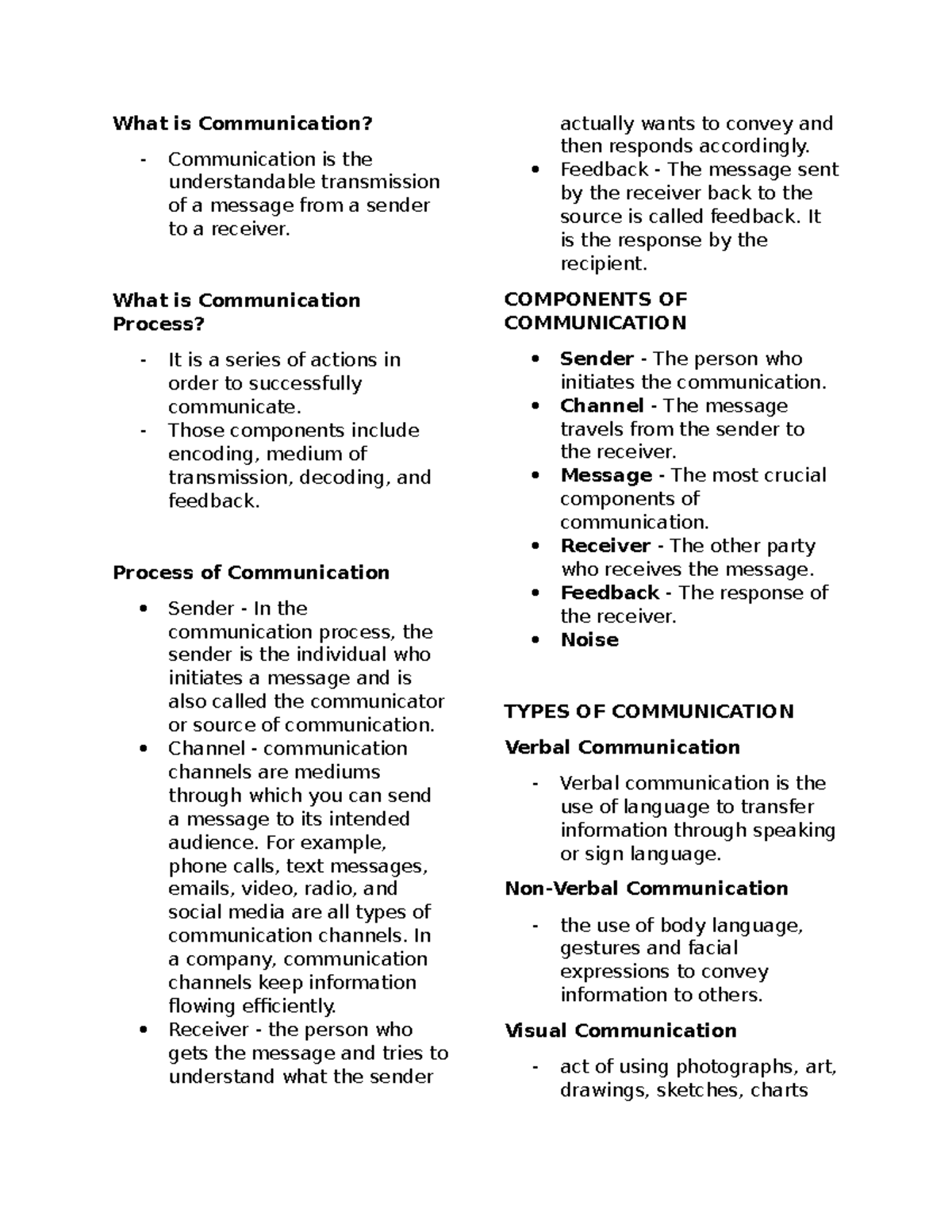 ENG 2 Prelims Reviewer - What is Communication? Communication is the ...