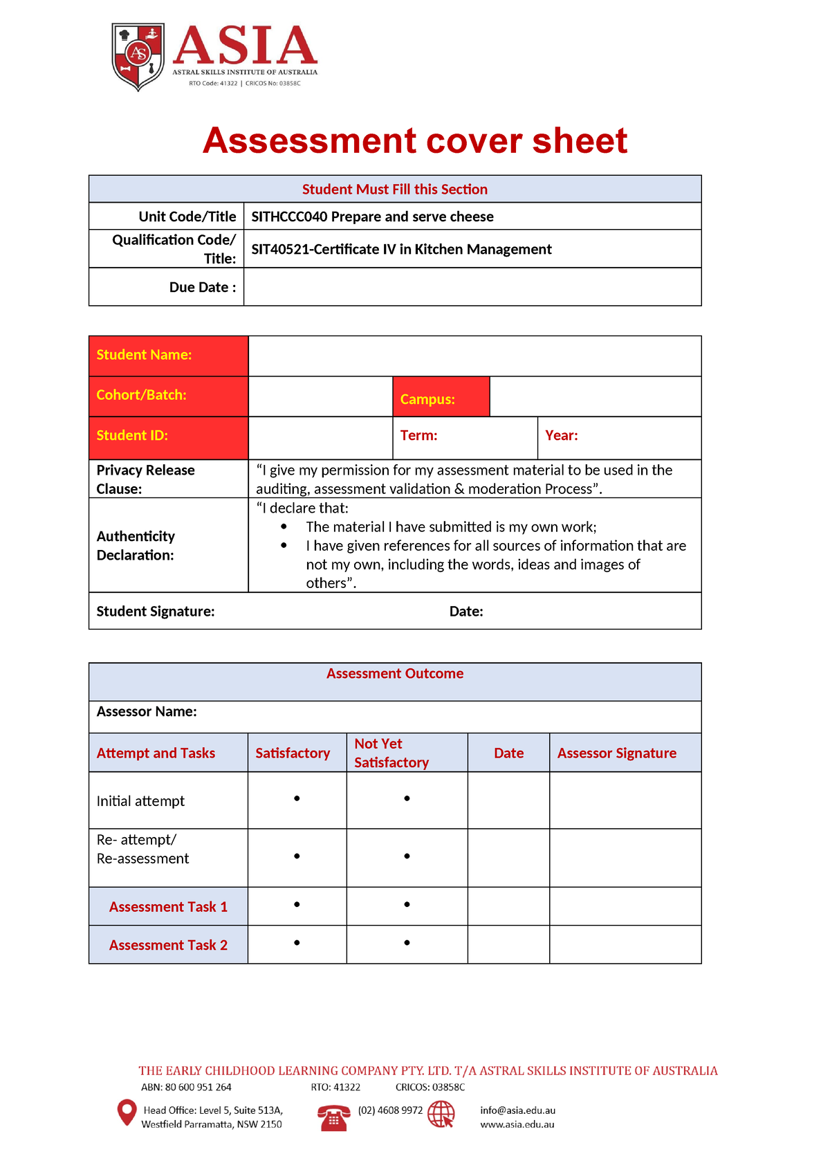 Sithfab 025 Student Assessment Tasks servong espresso - Assessment ...