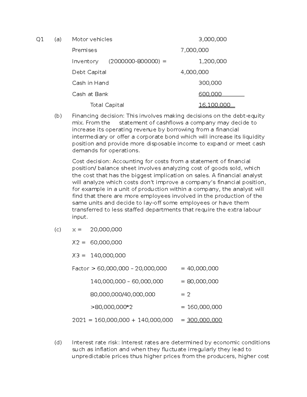 Financial Accounting Final year assignment essay Q1 (a) Motor