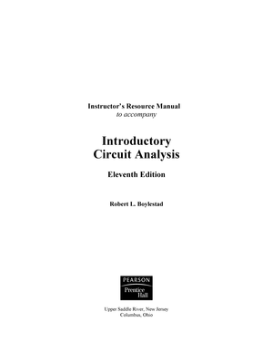 Solution Of Introductory Circuit Analysis 11th Edition Studocu