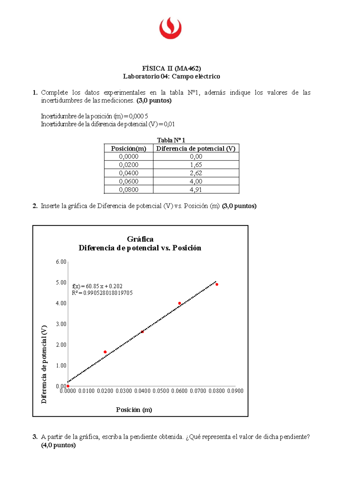 Laboratorio 4 De Fisica 2 - FÍSICA II (MA462) Laboratorio 04: Campo ...