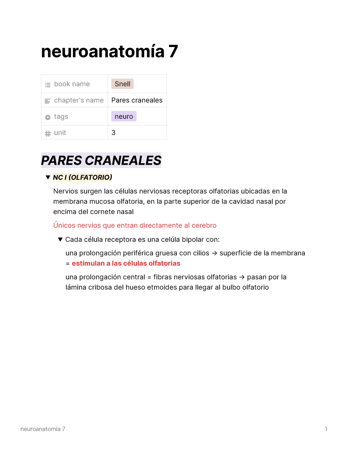 Pares Craneales - Neuroanatomía - Neuroanatomía 7 Book Name Snell ...