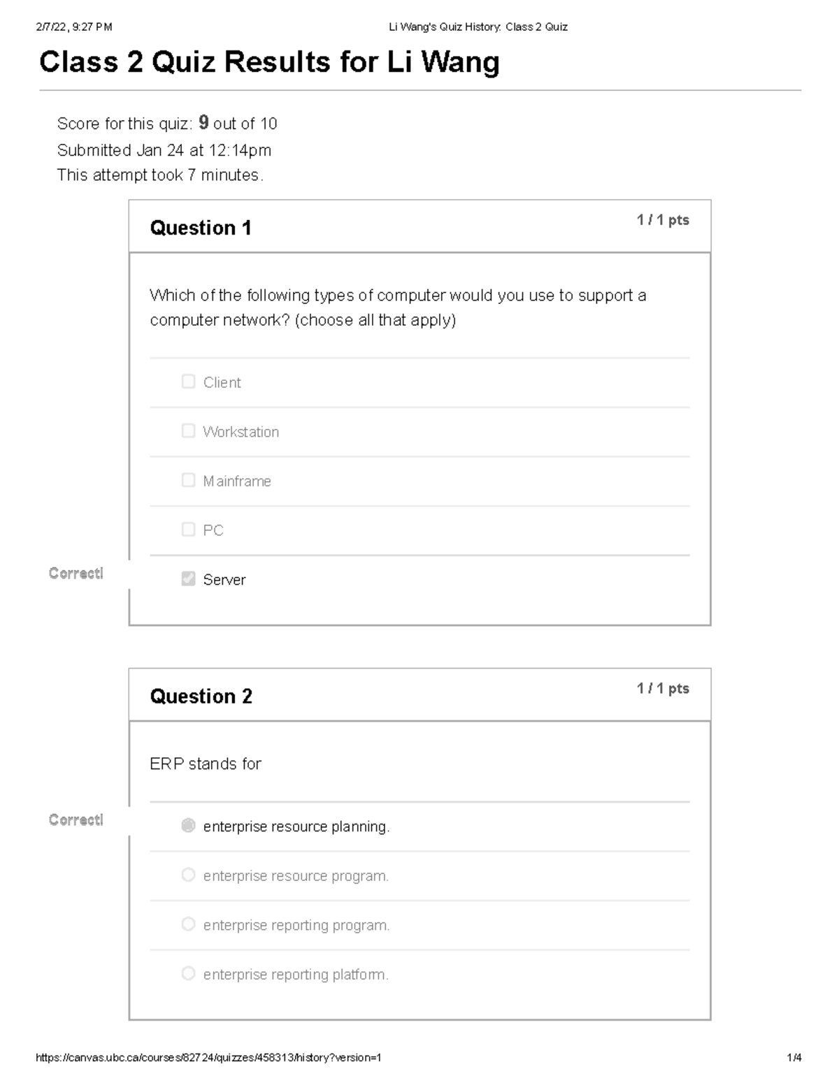 BUSI 335 Quiz 02 - Information system online Quiz 02 - Class 2 Quiz ...