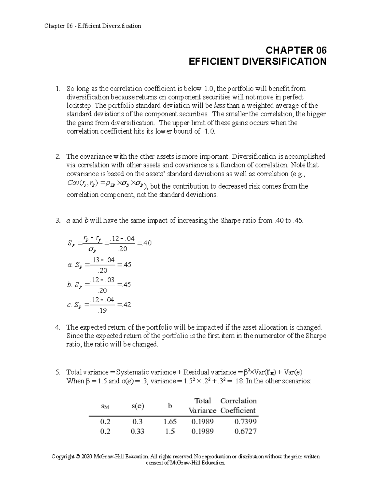 Bodie Essentials Of Investments 12e Ch06 SM - CHAPTER 06 EFFICIENT ...