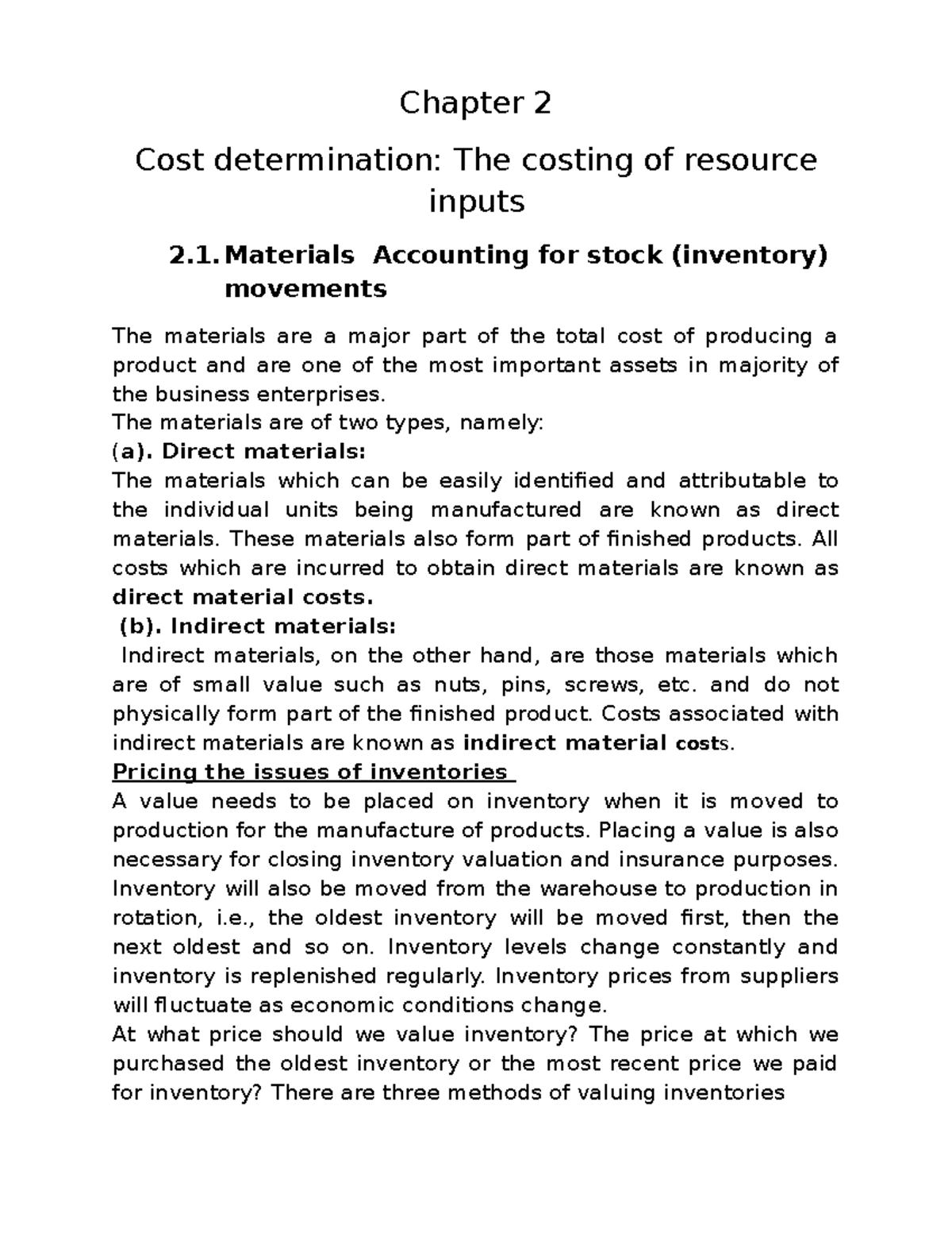 Chapter II cost determination docx Chapter 2 Cost determination The