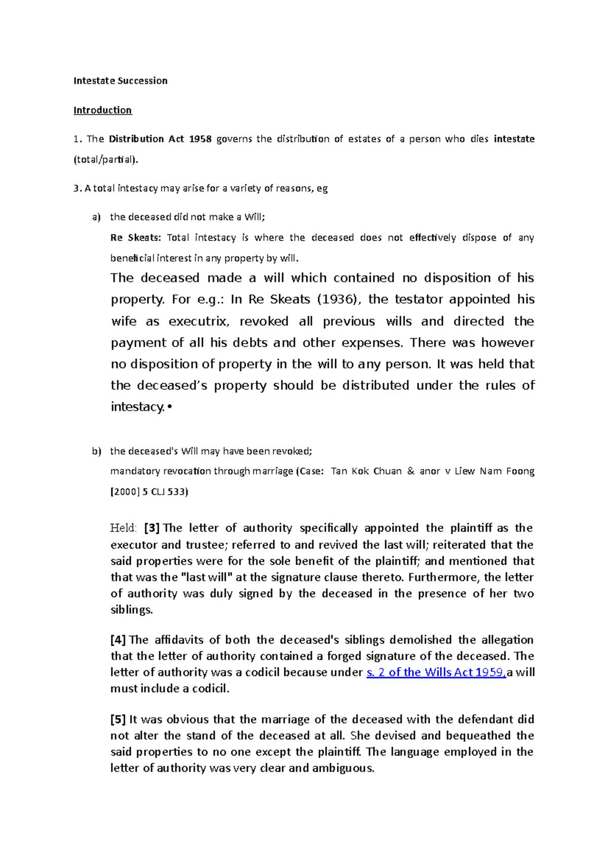 Intestate Succession In Malaysia Intestate Succession Introduction