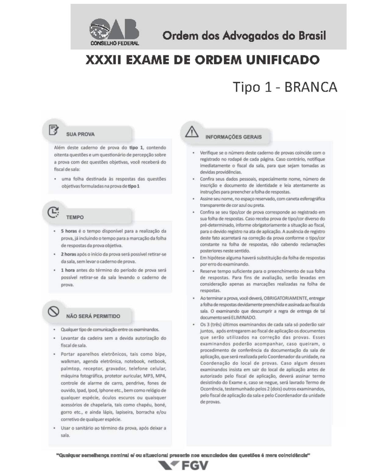 Prova 37 Oab - Direito Penal IV - XXXII EXAME DE ORDEM UNIFICADO Tipo 1 ...