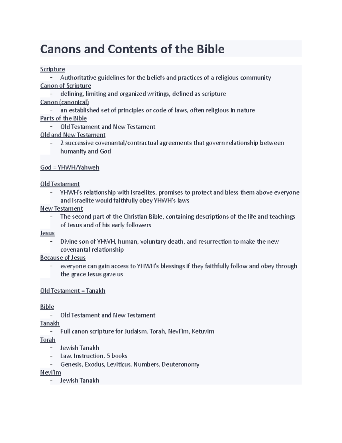 Christian Scriptures Canons and Contents of the Bible Canons and