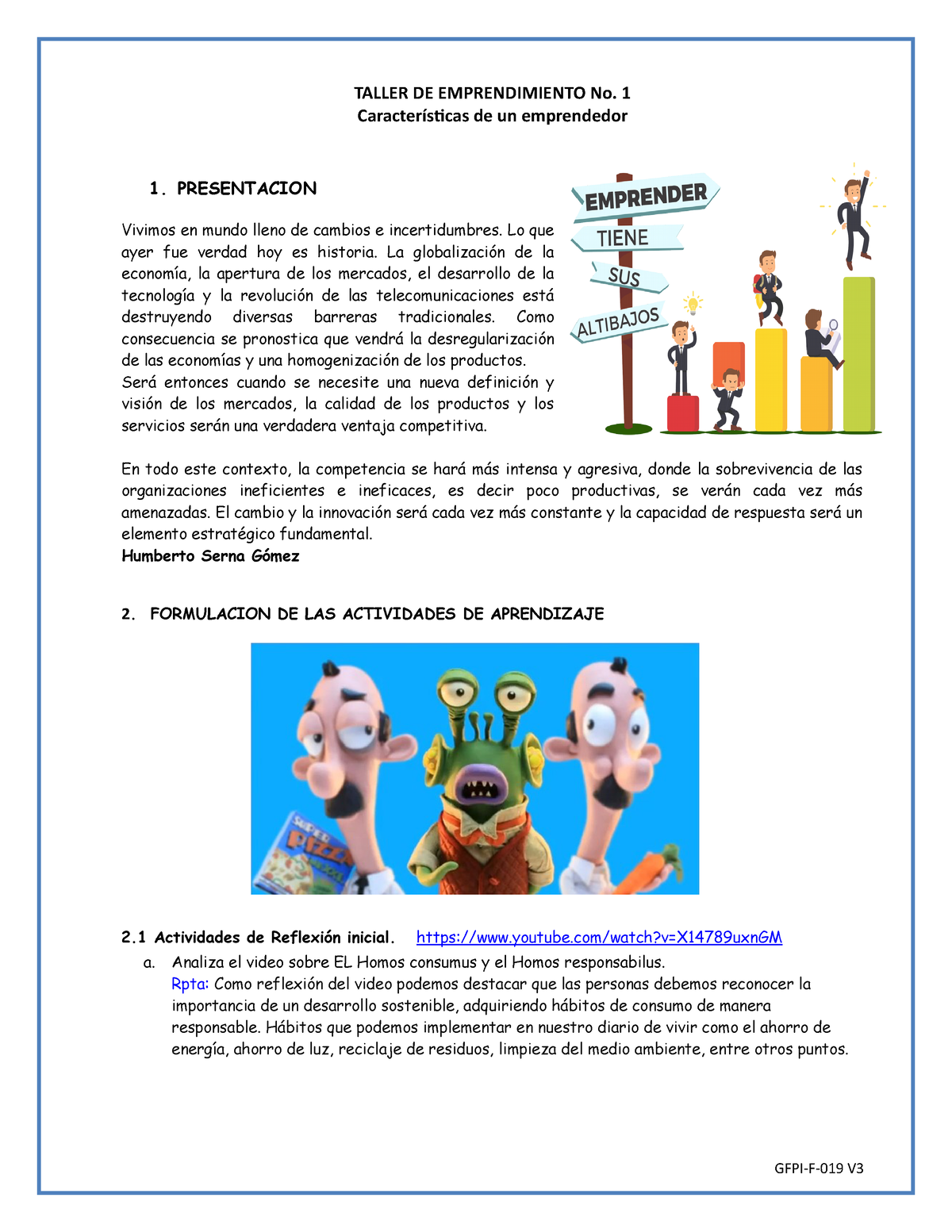 Taller 1 Emprendimiento-FESC Trabajo Con DOFA Y Vida De Emprendedores ...