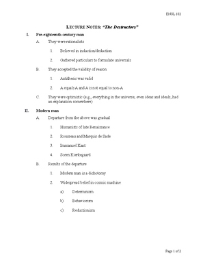Lecture Notes The Prodigal Son - ENGL 102 LECTURE NOTES: “The Prodigal ...