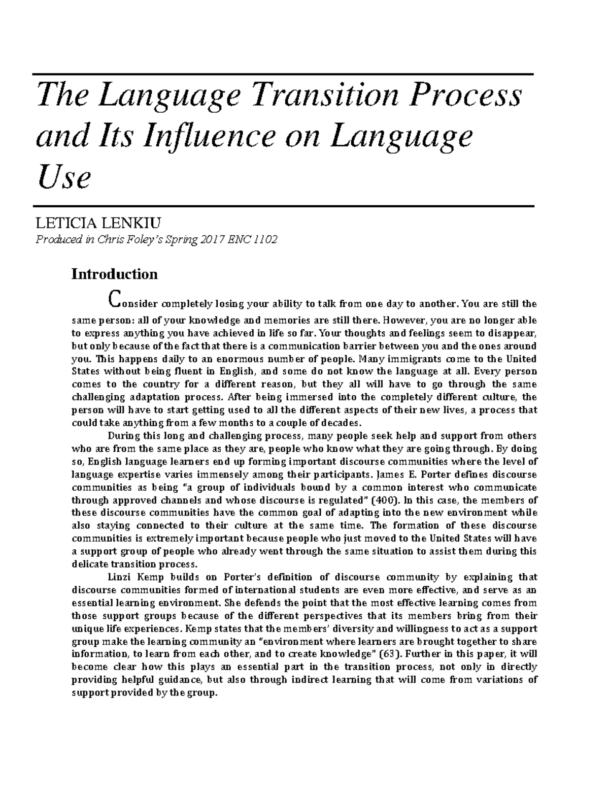 Lenkiu, The Language Transition Process - The Language Transition ...
