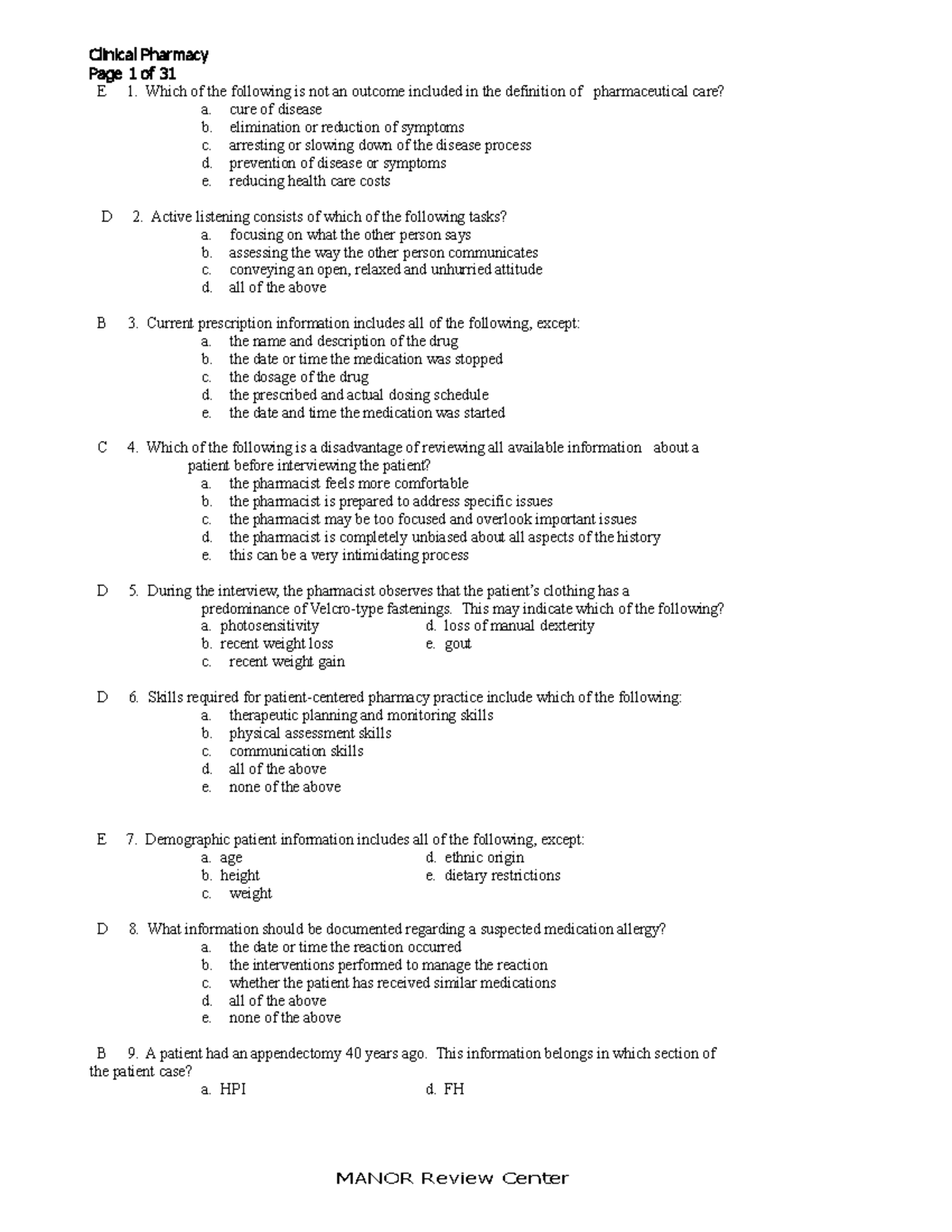 Modules 123456789 - Page 1 of 31 E 1. Which of the following is not an ...