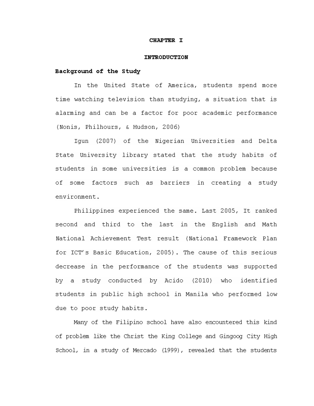 Sample - Research Paper Chapter 1 - CHAPTER I INTRODUCTION Background ...