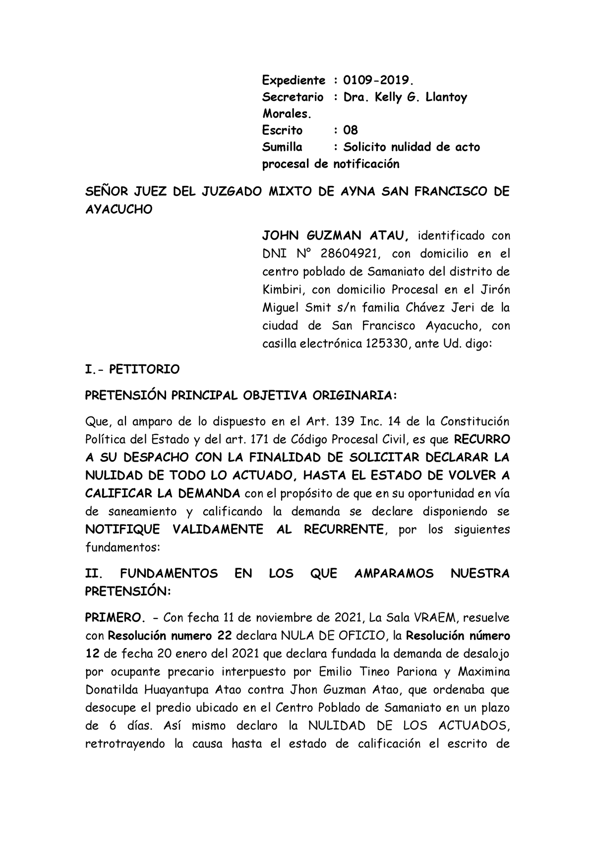 Nulidad Procesal - Como actuar frente a una notificación indebida en un ...