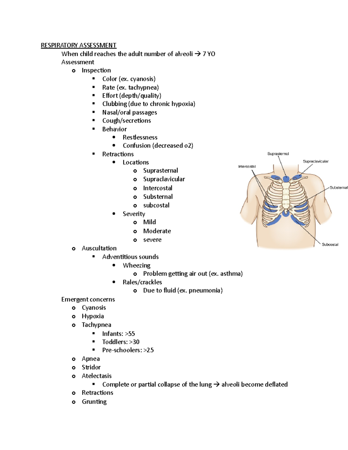 Respiratory Disorders - Respiratory Assessment When Child Reaches The 