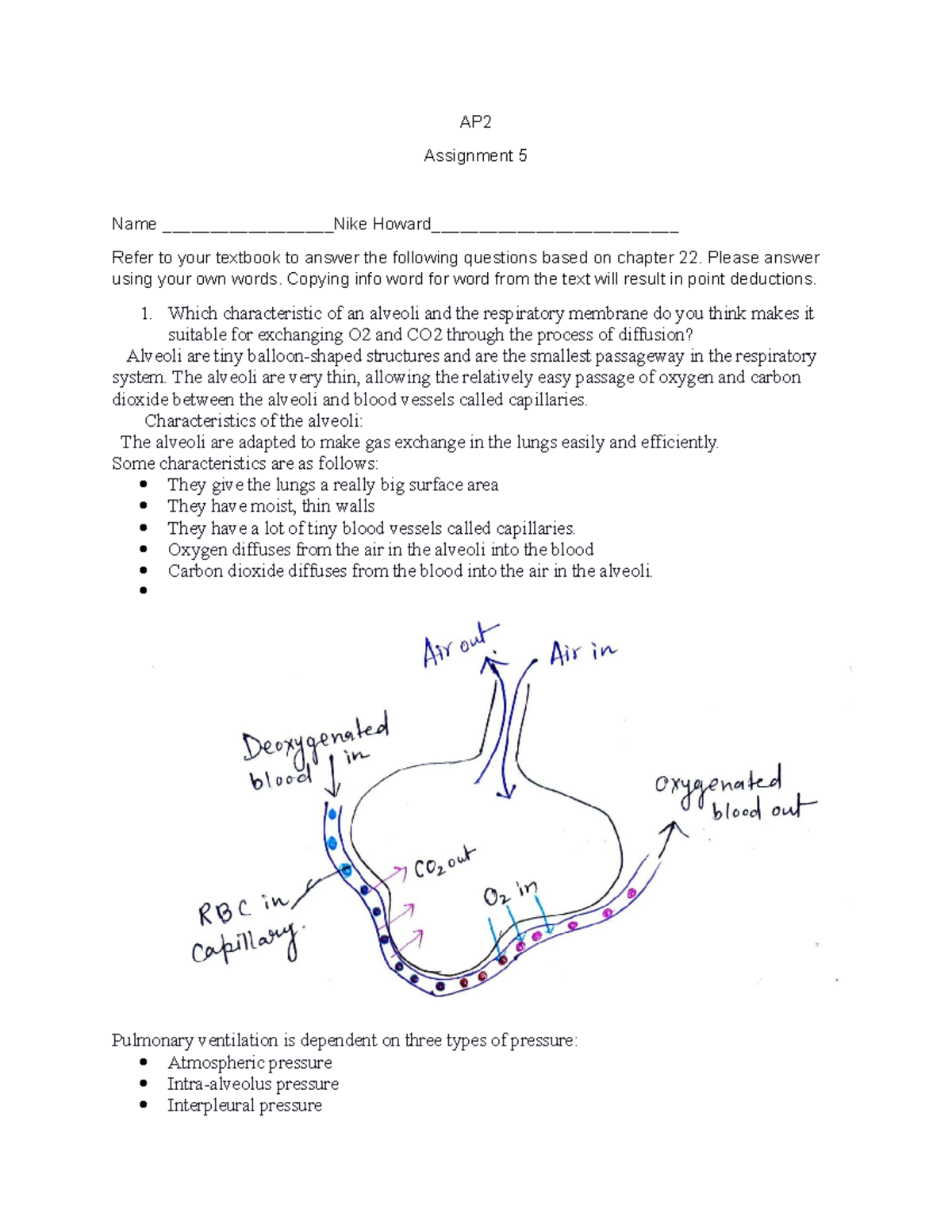 Assignment 5 - AP2 - AP Assignment 5 Name Nike Howard________ Refer to ...
