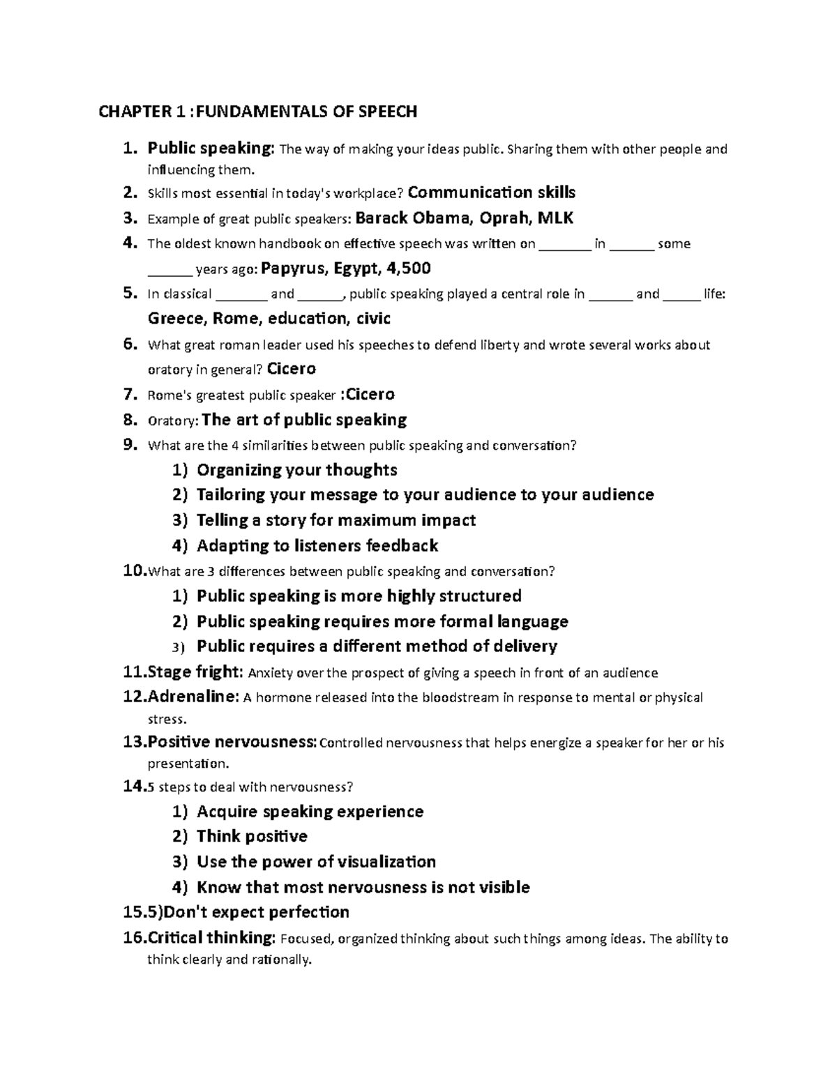 Chapter 1 Speech SPE 101 - CHAPTER 1 :FUNDAMENTALS OF SPEECH Public ...