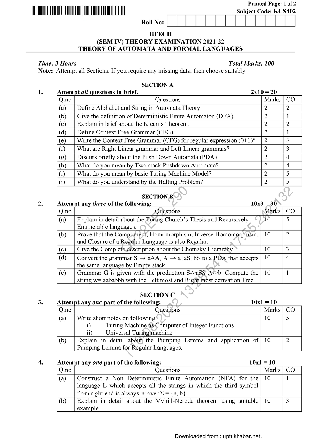 theory-of-automata-and-formal-languages-kcs402-2021-qp22ep2-10-08