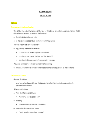 CRL study notes - CRIMINAL LAW STUDY NOTES TOPIC 4: Causation Defintion ...