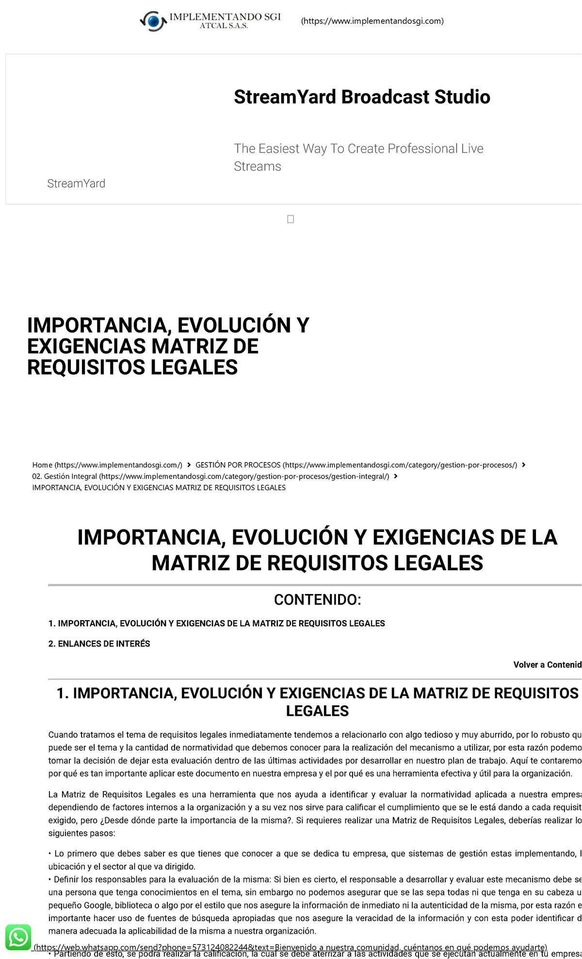 Importancia Evolución Y Exigencias Matriz De Requisitos Legales