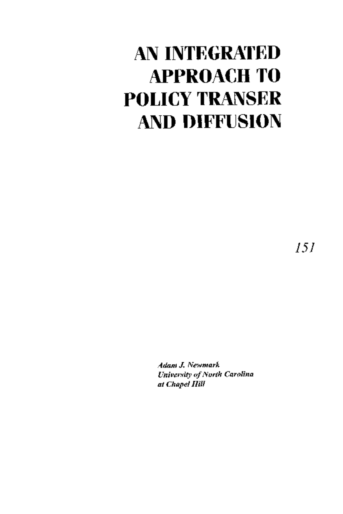 3.- An integrated Approach to policy transer and diffusion - AN ...