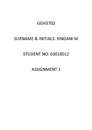 GGH3710 LU3 - lecture notes - LEARNING UNIT Learning unit 3 ...
