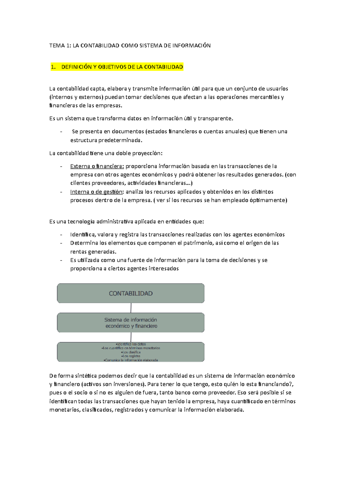 TEMA 1 - tema 1 contabilidad - TEMA 1: LA CONTABILIDAD COMO SISTEMA DE ...