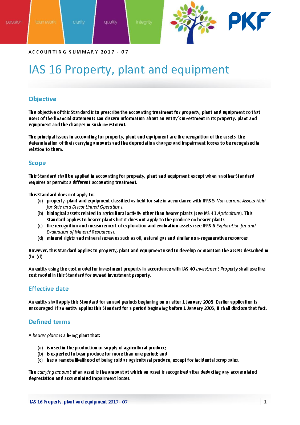 Ias 16 Property Plant And Equipment Summary - A C C O U N T I N G S U M ...