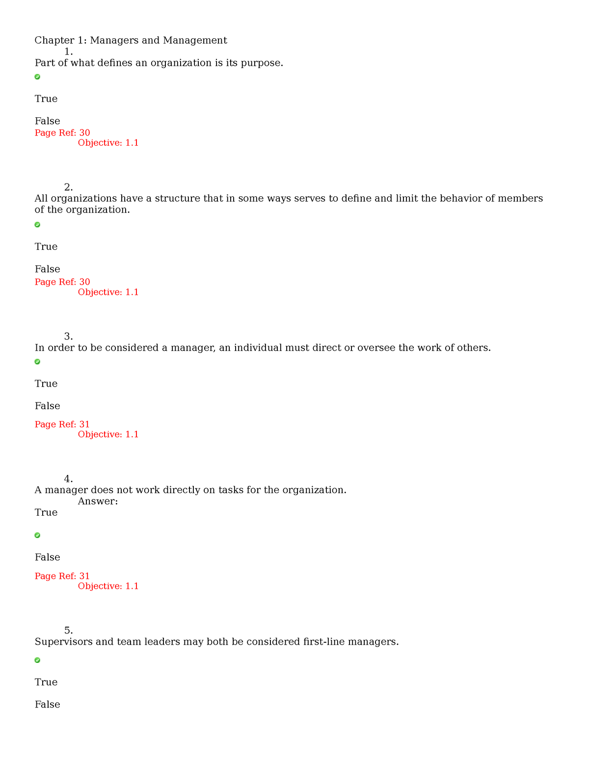 Chapter 1 - Testbank - Chapter 1: Managers And Management 1. Part Of ...