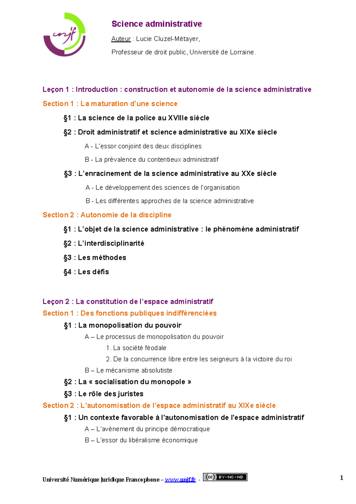 l'objet de la science administrative dissertation