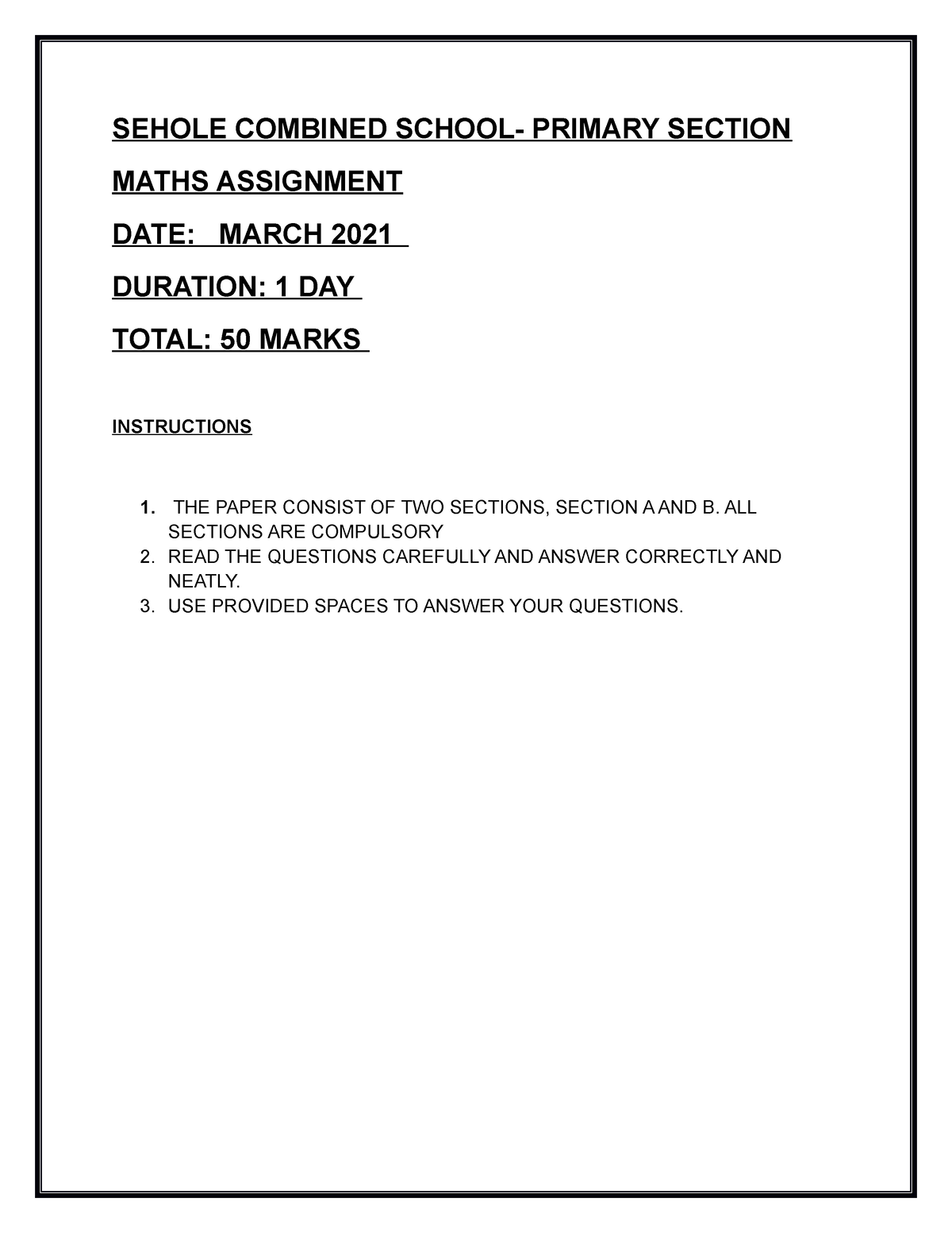 maths assignment grade 7 term 1