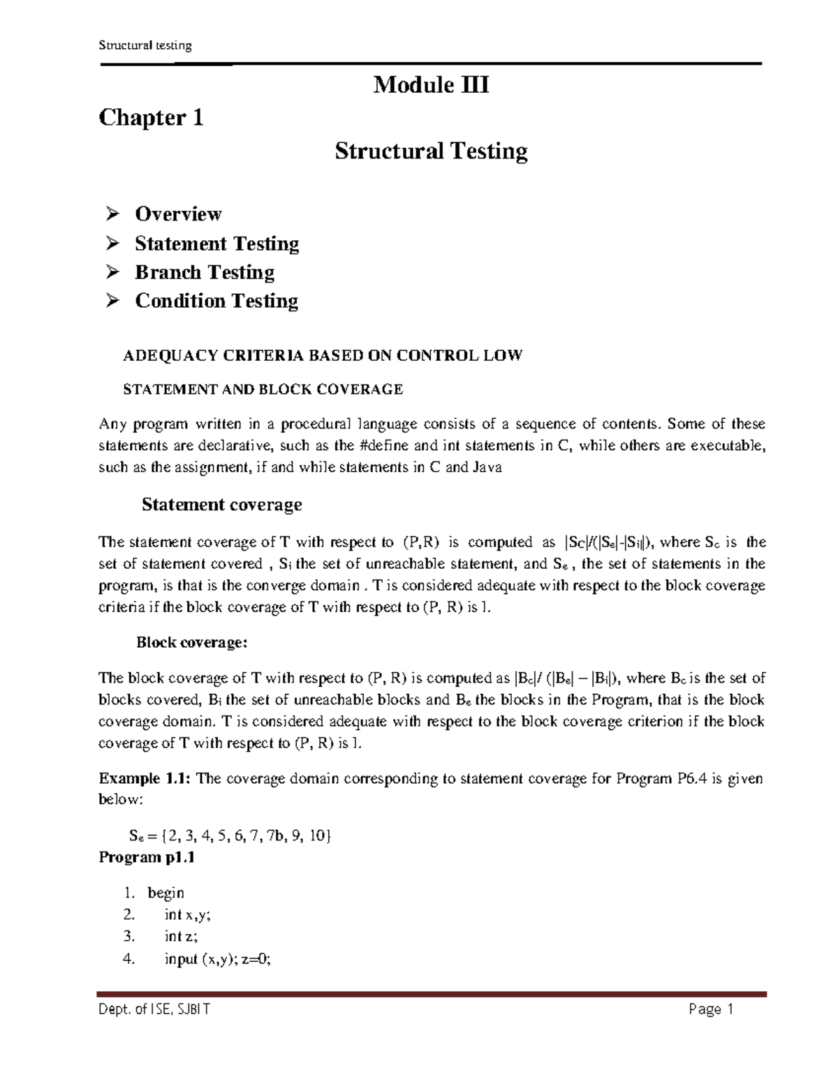 ST 6A Pavithra Notes 3rd and 4th mod - Chapter 1 Module III Structural ...