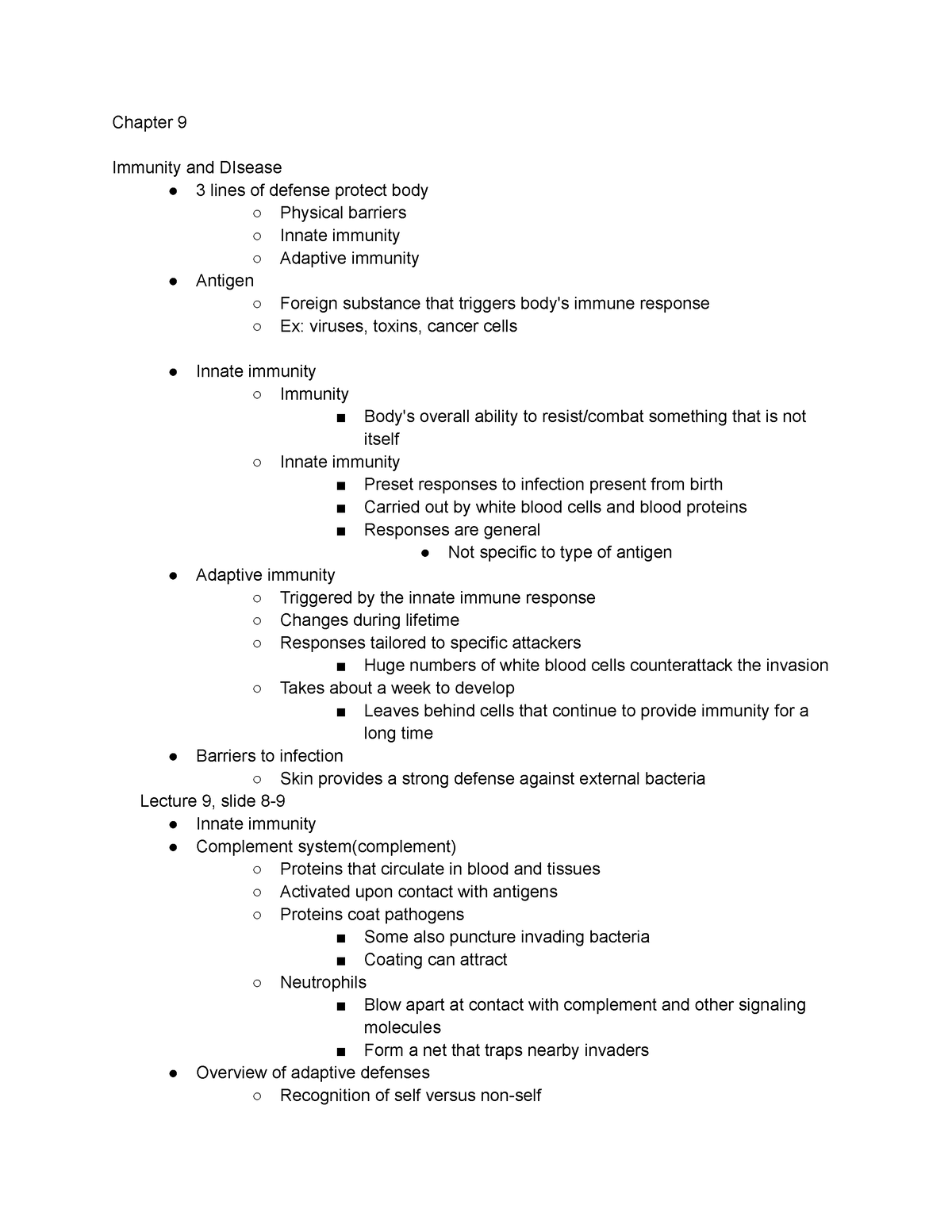 Hum Bio chaps 9-10 - These are notes from class in Clinton and Lewis's ...
