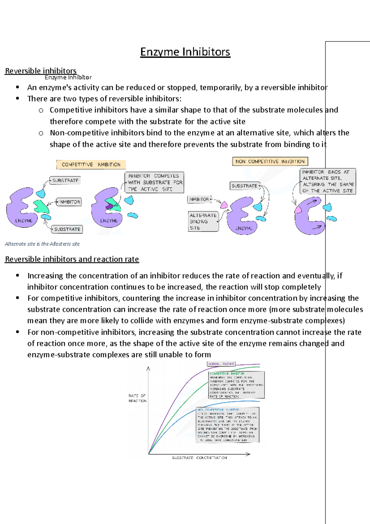 Enzyme Inhibitor - Notes - Enzyme Inhibitor Enzyme Inhibitors ...