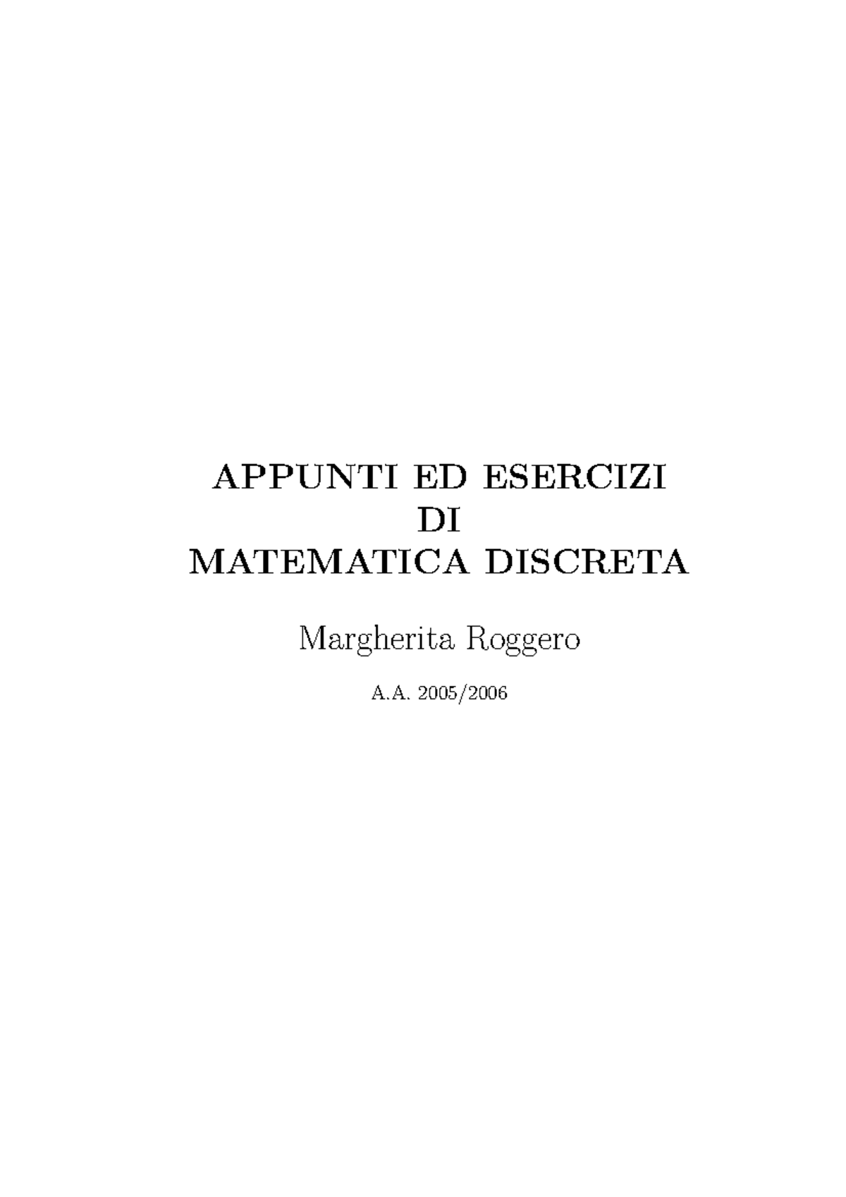 Matematica Discreta Eserciziario E Riassunto Dei Prof - Matematica ...