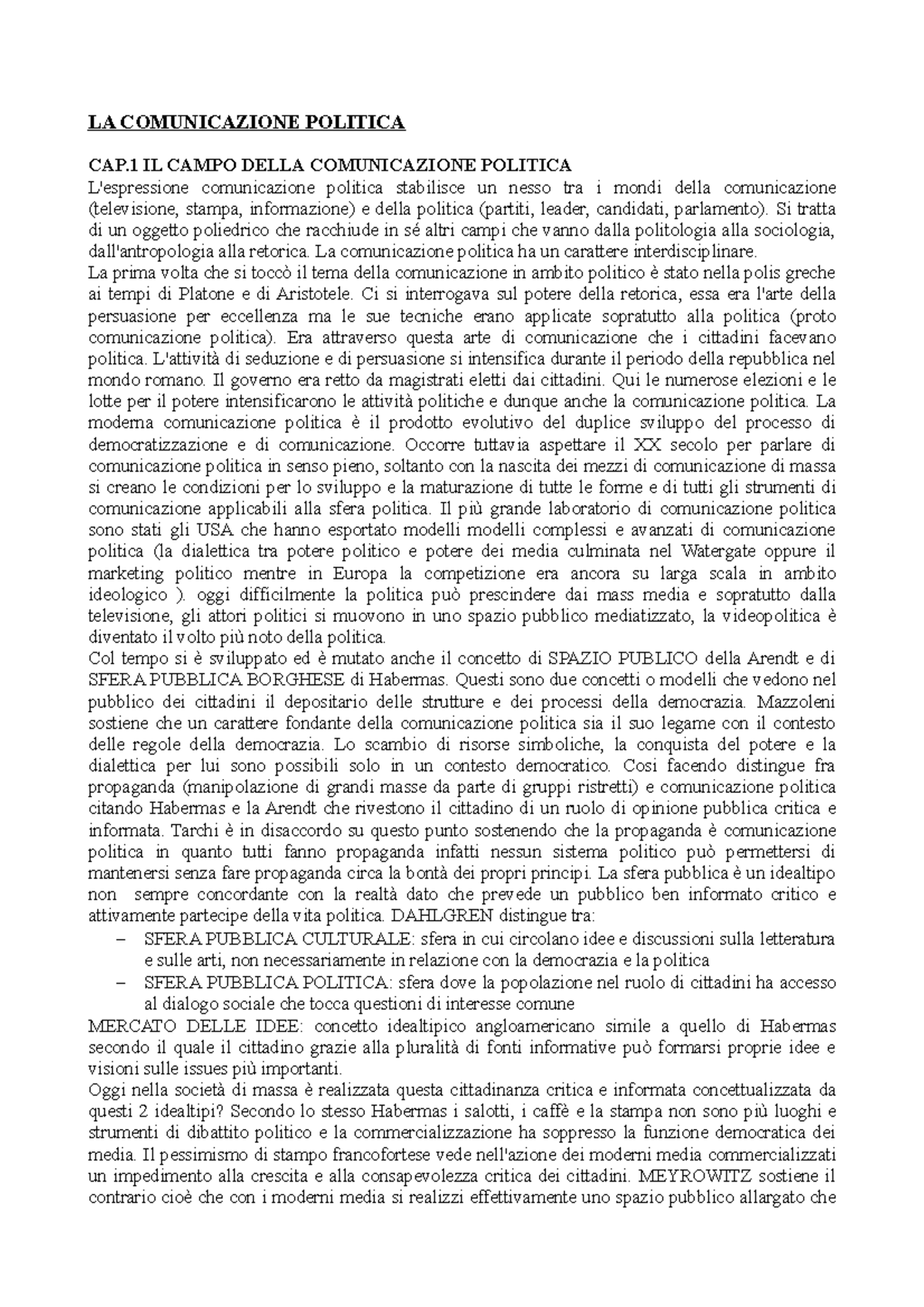 G. Mazzoleni, La Comunicazione Politica - LA COMUNICAZIONE POLITICA CAP ...