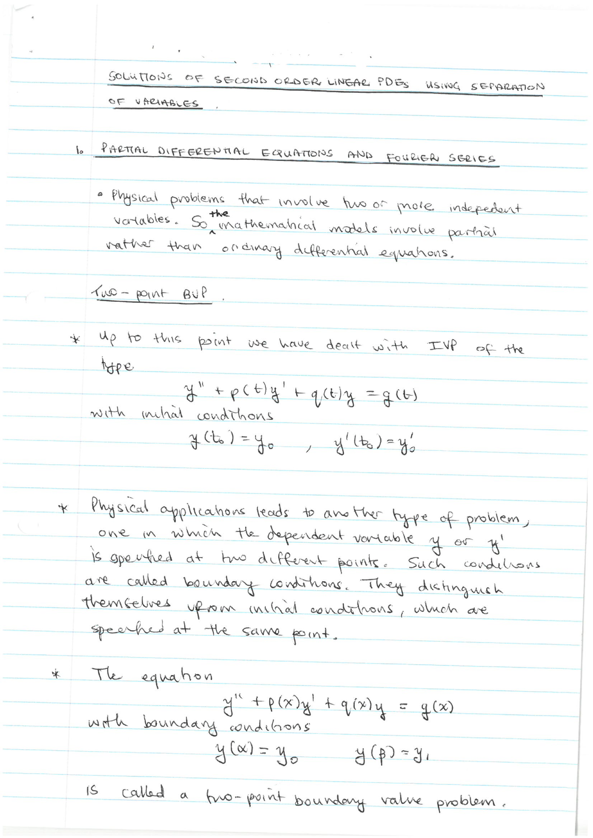 PDEs Notes - Appm3017 - Studocu