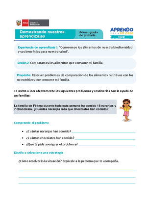 Ficha 2 Sesión 2 EXP 1 Comunicación Primer Grado - Octubre 2020 - Te ...