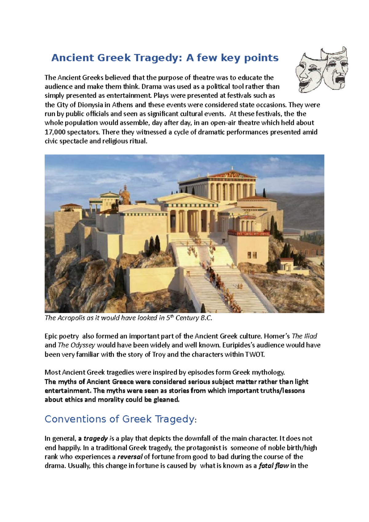 essay topics for greek tragedy