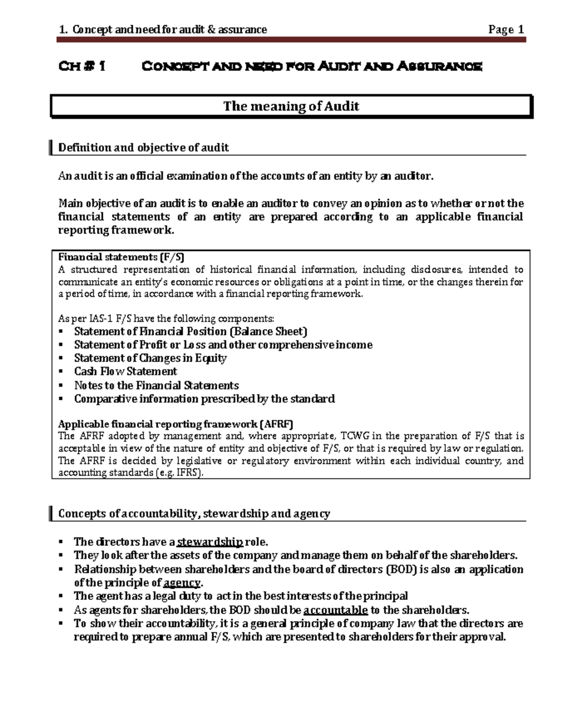 CHAP1 Nice Ch 1 Concept and need for Audit and Assurance The