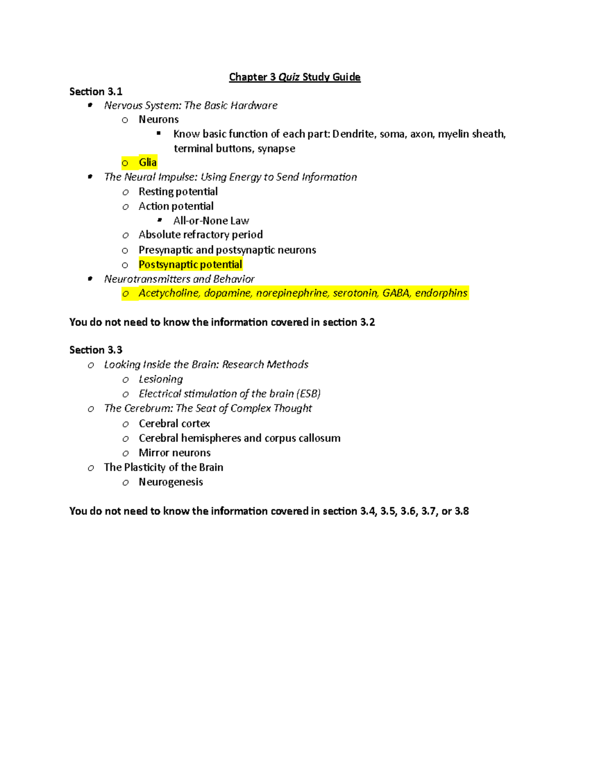 Chapter 3 Quiz Study Guide - Chapter 3 Quiz Study Guide Section 3 ...