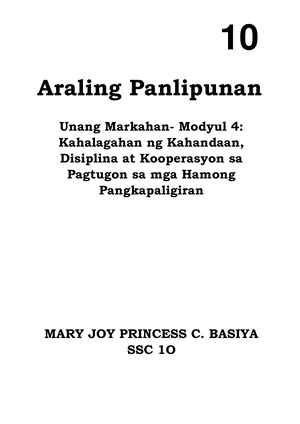 Modyul 3 AP - About The Subject Araling Panlipunan - 10 Araling ...