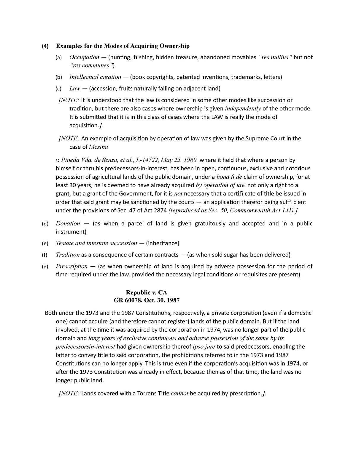 property-law-m191-4-examples-for-the-modes-of-acquiring-ownership