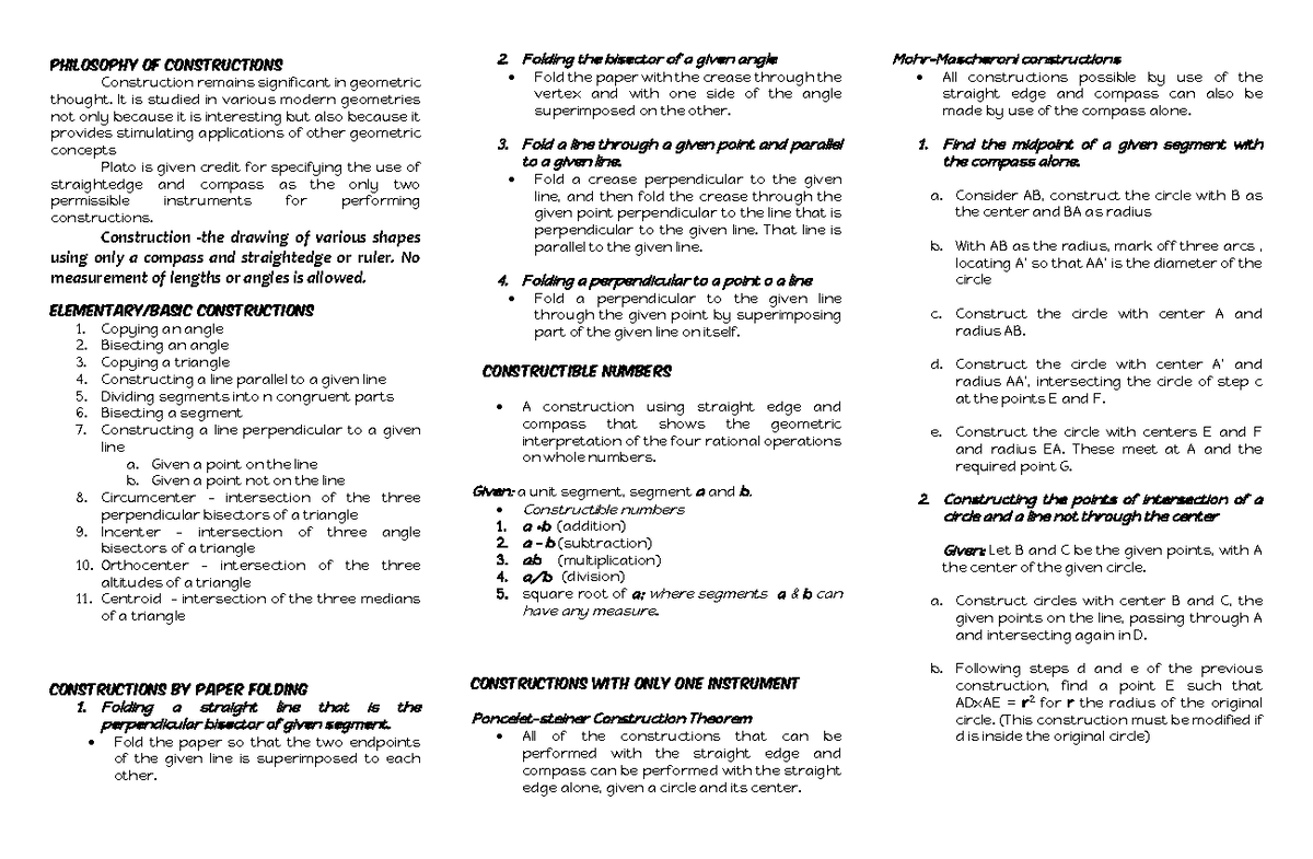 Geometric-Construction - PHILOSOPHY OF CONSTRUCTIONS Construction ...