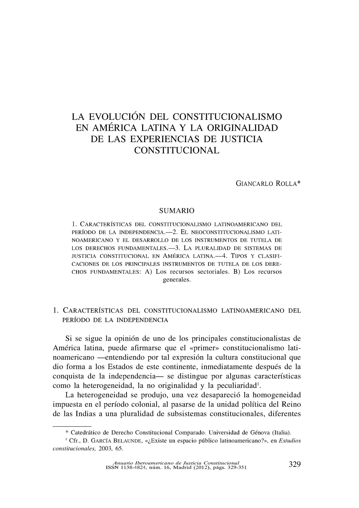 La Evolucion Del Constitucionalismo En America Latina - 329 GIANCARLO ...