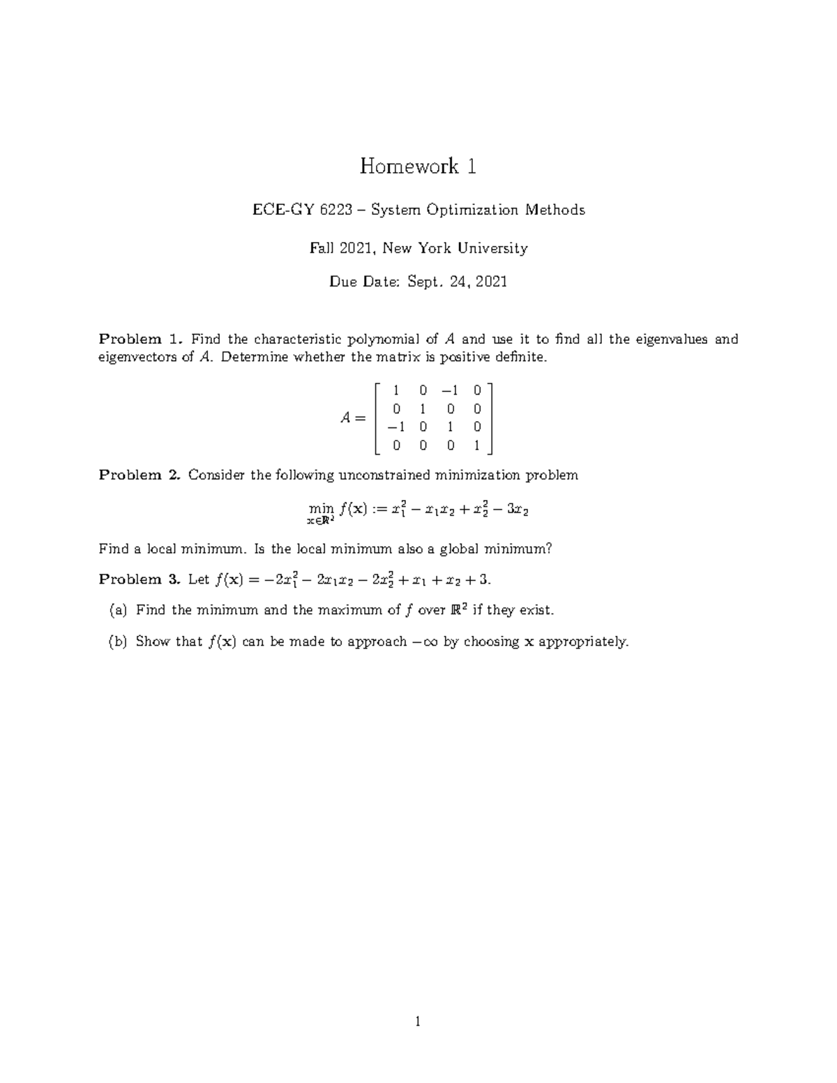 Homework 1(Basics)Fall2021 - Homework 1 ECE-GY 6223 – System ...