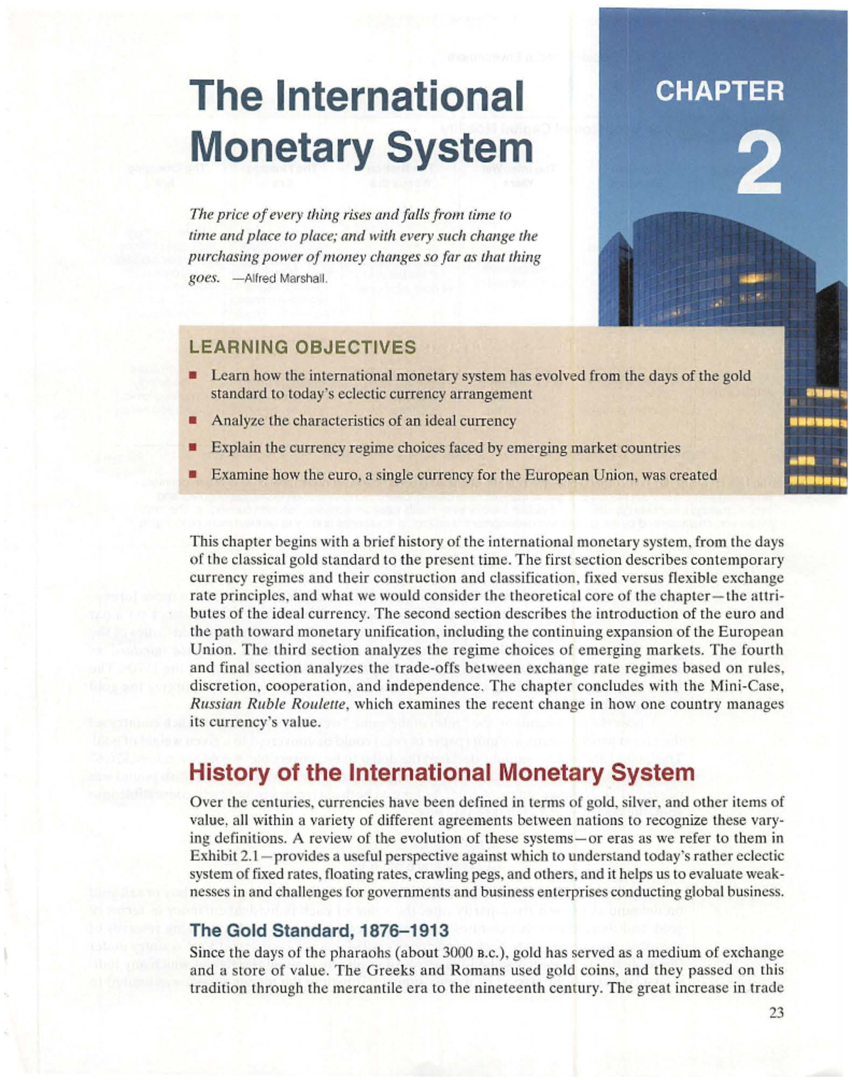 Ch02 Intl Monetary System - The International Monetary System The Price ...