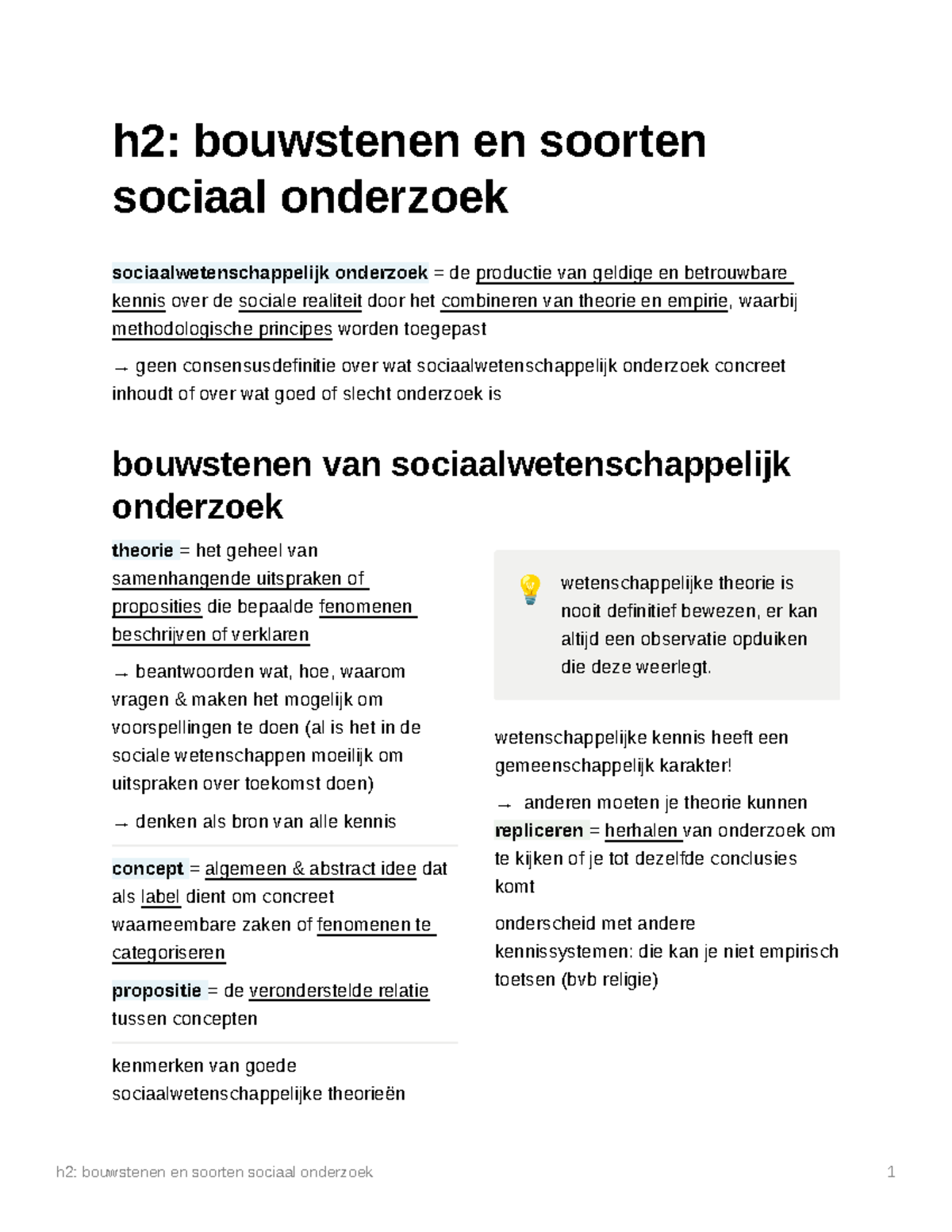 H2 Methodologie - Samenvatting Boek - Kennis Maken - H2: Bouwstenen En ...