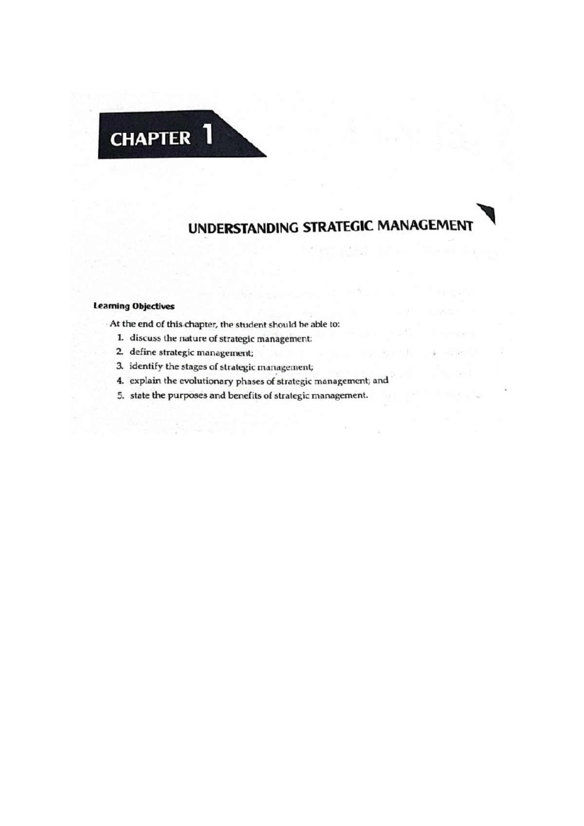 Chapter-1 - ... - CHAPTER 1 UNDERSTANDING STRATEGIC MANAGEMENT Learning ...