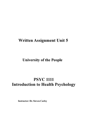 Lesson Journal 8 Psy - PSYC 1111-01 Introduction To Health Psychology ...